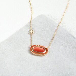 Alicia Bonnie Gold Fiery Coral Kelly Necklace NEW